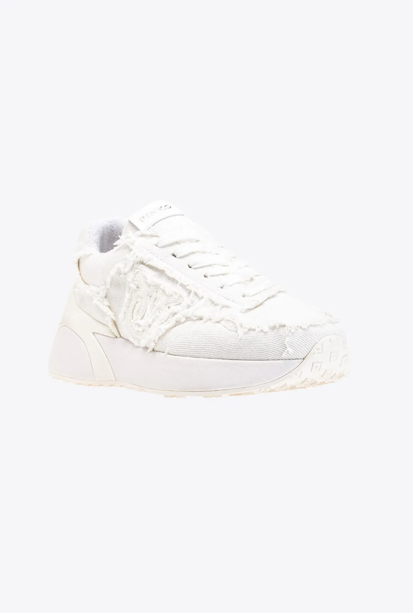 Chaussures|PINKO Sneakers En Denim Blanc + Blanc