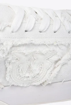 Chaussures|PINKO Sneakers En Denim Blanc + Blanc