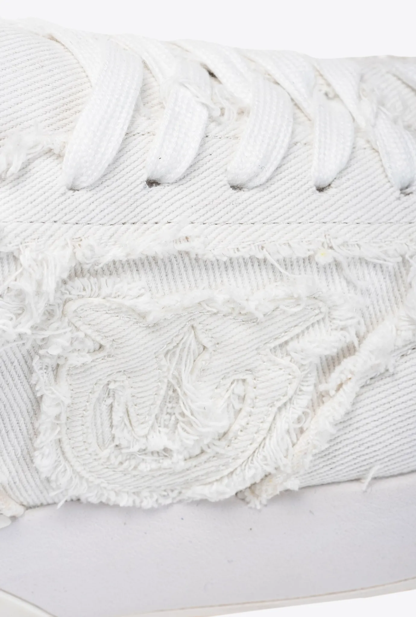 Chaussures|PINKO Sneakers En Denim Blanc + Blanc