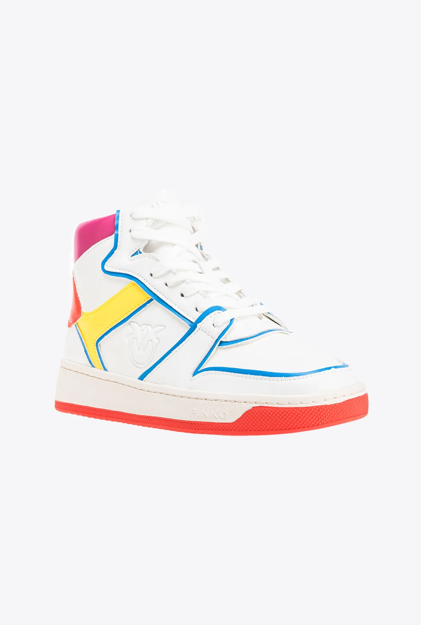 Chaussures|PINKO Sneakers Montantes | Acbc Blanc/Rouge/Bleu/Jaune