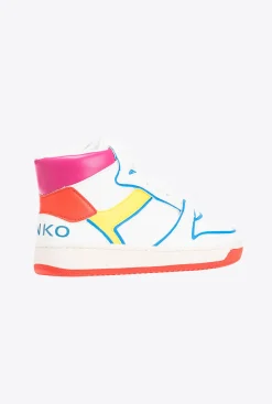 Chaussures|PINKO Sneakers Montantes | Acbc Blanc/Rouge/Bleu/Jaune