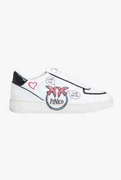 Chaussures|PINKO Sneakers Plates Graffiti Blanc/Rouge/Noir