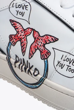 Chaussures|PINKO Sneakers Plates Graffiti Blanc/Rouge/Noir