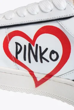 Chaussures|PINKO Sneakers Plates Graffiti Blanc/Rouge/Noir