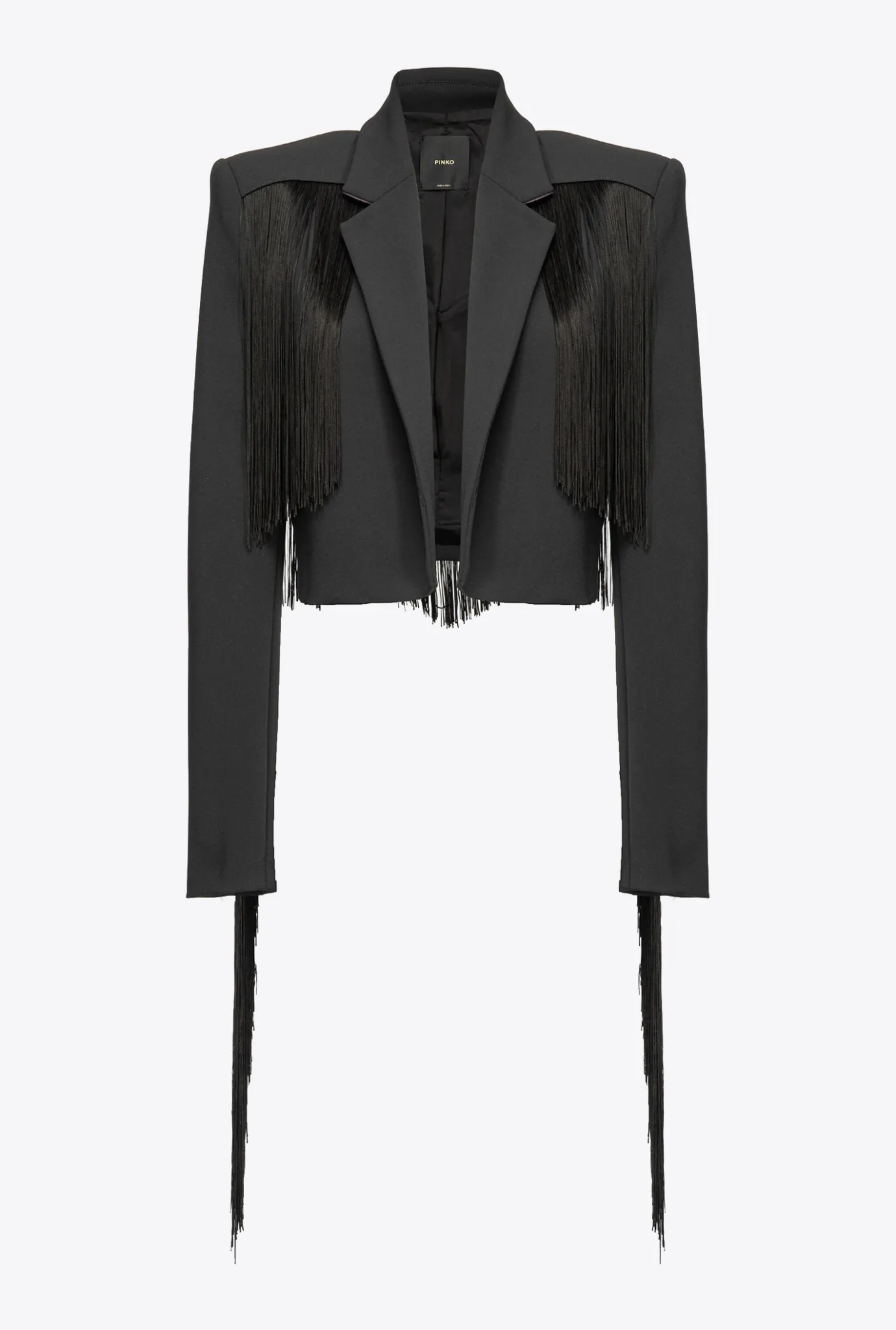 Tailleurs Et Ensembles|PINKO Spencer A Longues Franges Noir Limousine