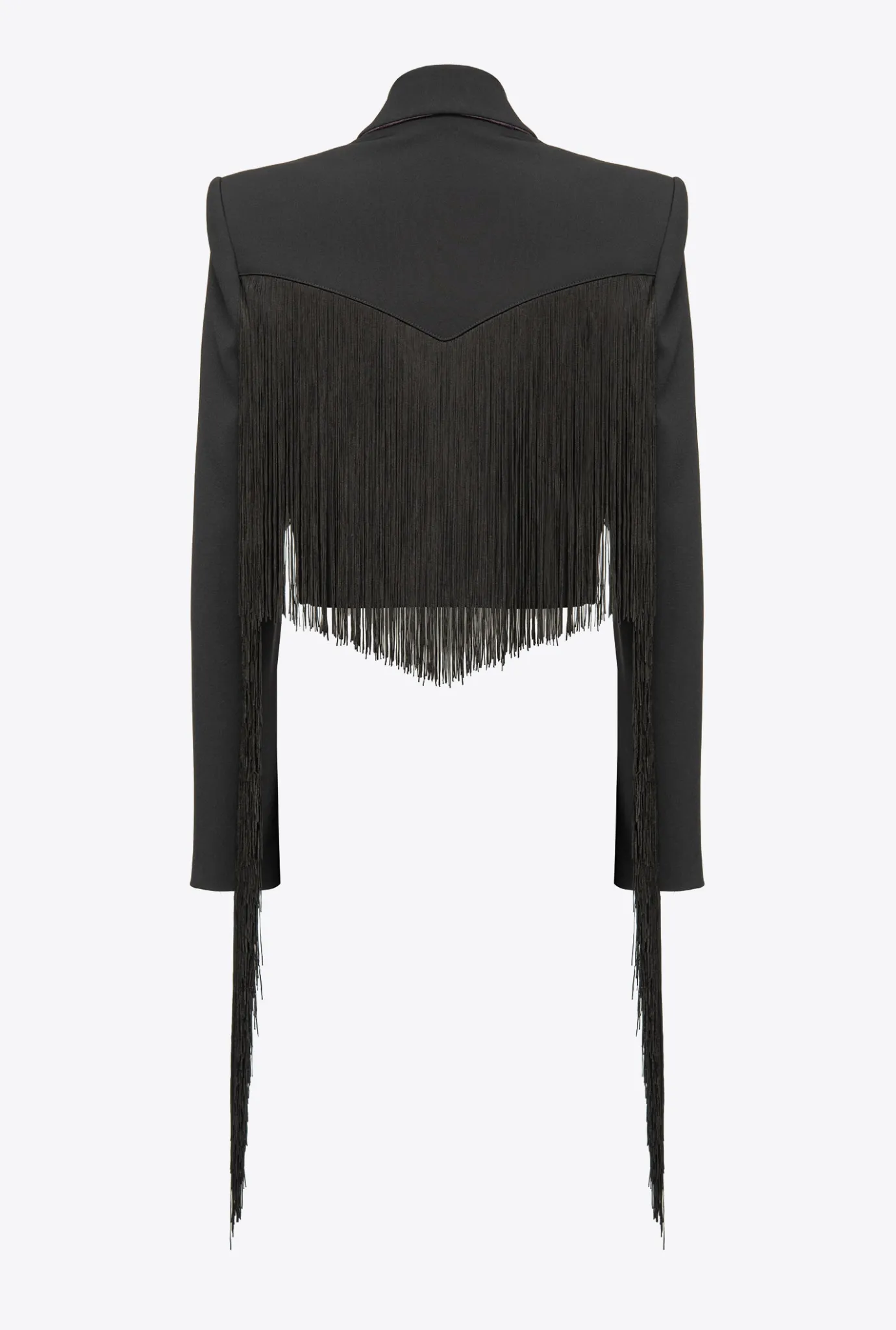Tailleurs Et Ensembles|PINKO Spencer A Longues Franges Noir Limousine