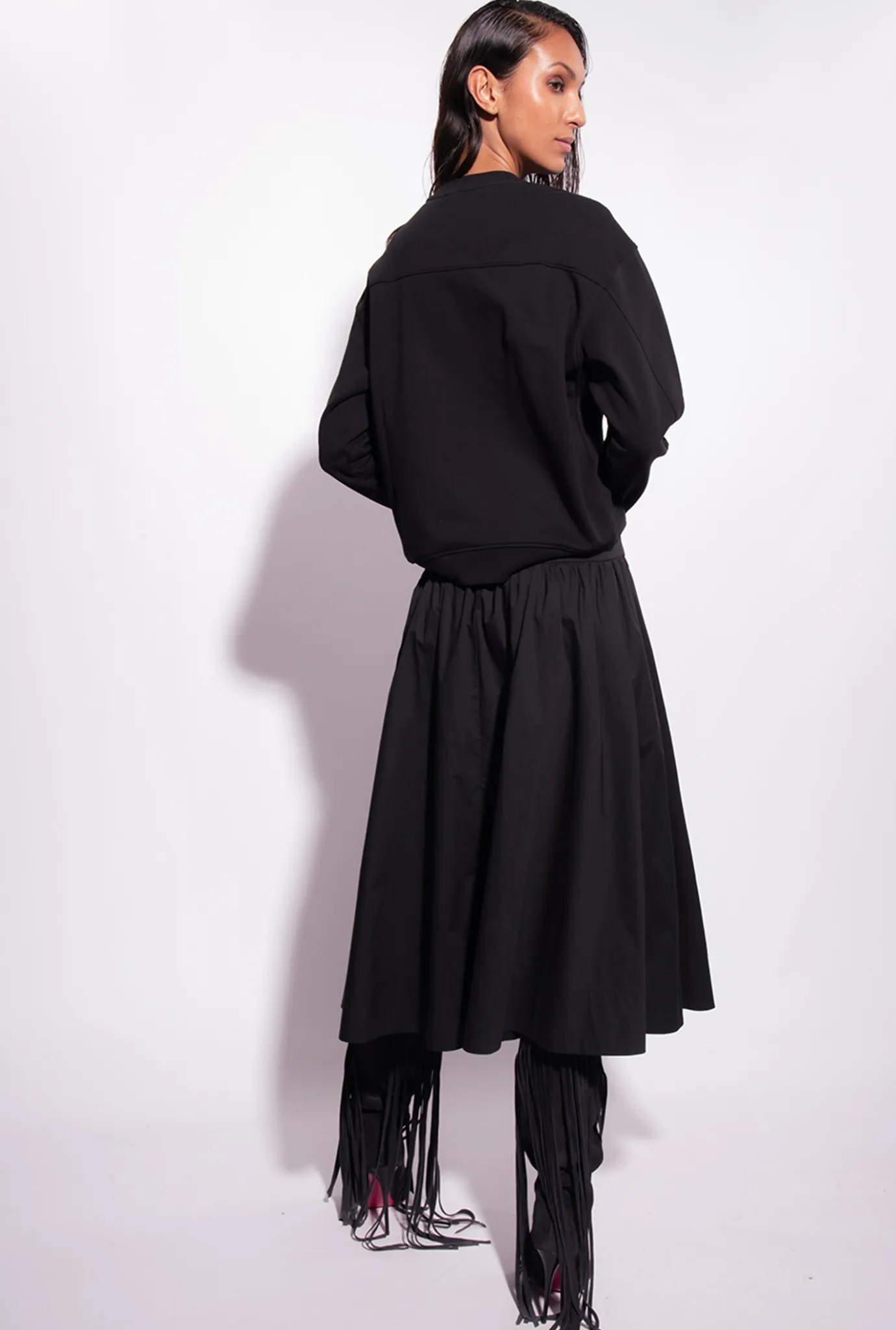 Pièces En Maille|PINKO Sweat-Shirt A Broderie Love Birds Noir Limousine