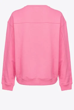 Pièces En Maille|PINKO Sweat-Shirt A Broderie Love Birds Rose-Convolvus