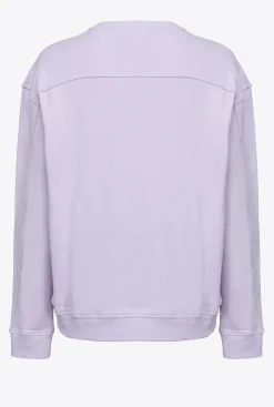 Tailleurs Et Ensembles|PINKO Sweat-Shirt A Logo Imprime Lilas - Sorbet Clair