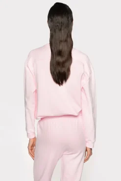 Pièces En Maille|PINKO Sweat-Shirt A Logo Imprime Lilas Poudre
