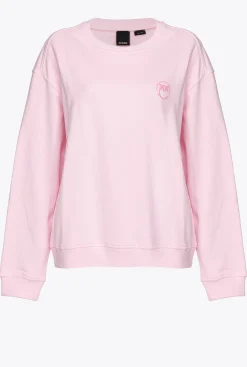 Pièces En Maille|PINKO Sweat-Shirt A Logo Imprime Lilas Poudre