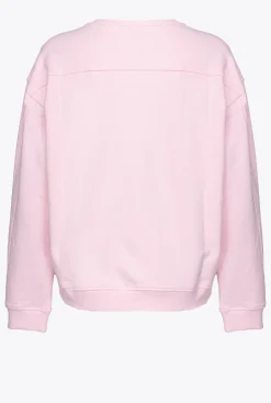 Pièces En Maille|PINKO Sweat-Shirt A Logo Imprime Lilas Poudre
