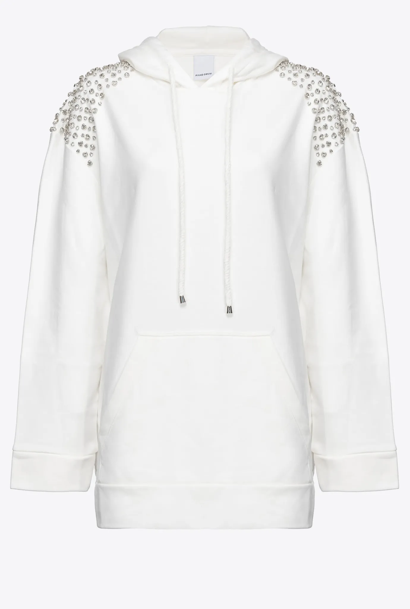 Pièces En Maille|PINKO Sweat-Shirt Bijoux A Capuche Blanc Nimbus