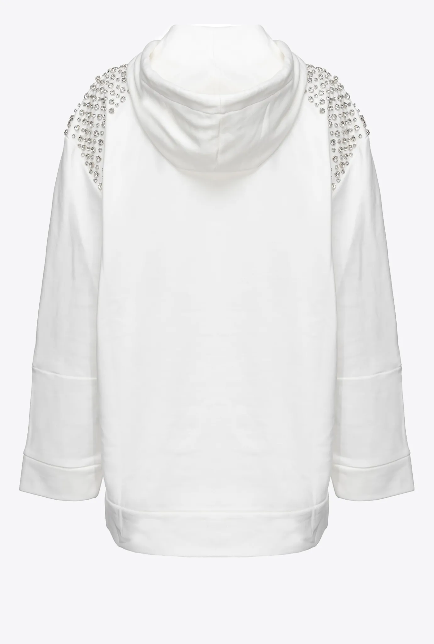 Pièces En Maille|PINKO Sweat-Shirt Bijoux A Capuche Blanc Nimbus