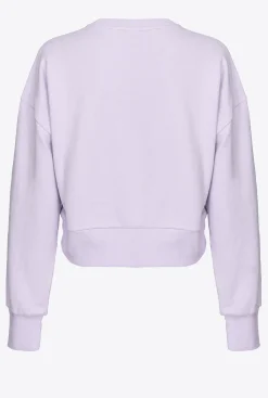 Pièces En Maille|PINKO Sweat-Shirt Court A Logo Etoile Lilas - Sorbet Clair