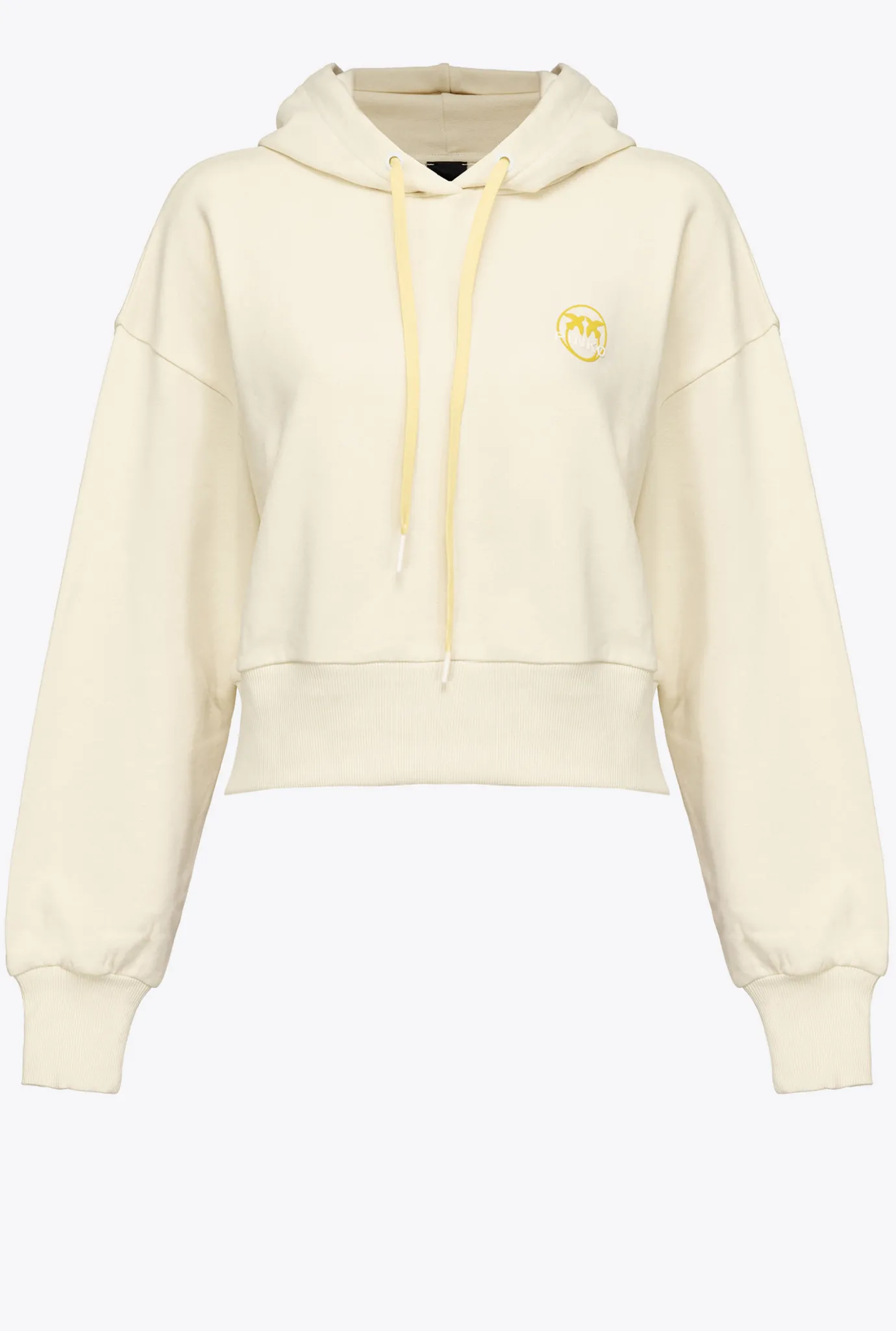 Tailleurs Et Ensembles|PINKO Sweat-Shirt Cropped A Logo Imprime Vert Pelouse