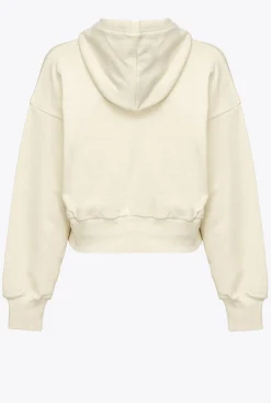 Tailleurs Et Ensembles|PINKO Sweat-Shirt Cropped A Logo Imprime Vert Pelouse