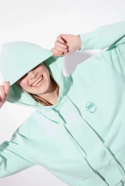 Pièces En Maille|PINKO Sweat-Shirt Cropped A Logo Imprime Bleu Mousseline