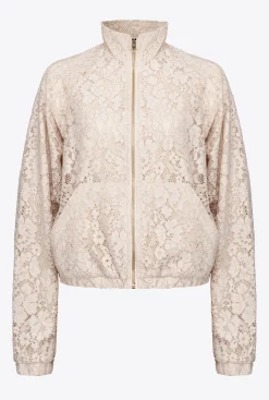 Tailleurs Et Ensembles|PINKO Sweat-Shirt En Dentelle Lamee Beige/Argent