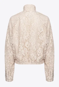 Tailleurs Et Ensembles|PINKO Sweat-Shirt En Dentelle Lamee Beige/Argent