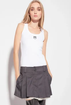 Topwear|PINKO Top A Broderie Blanc Brill.