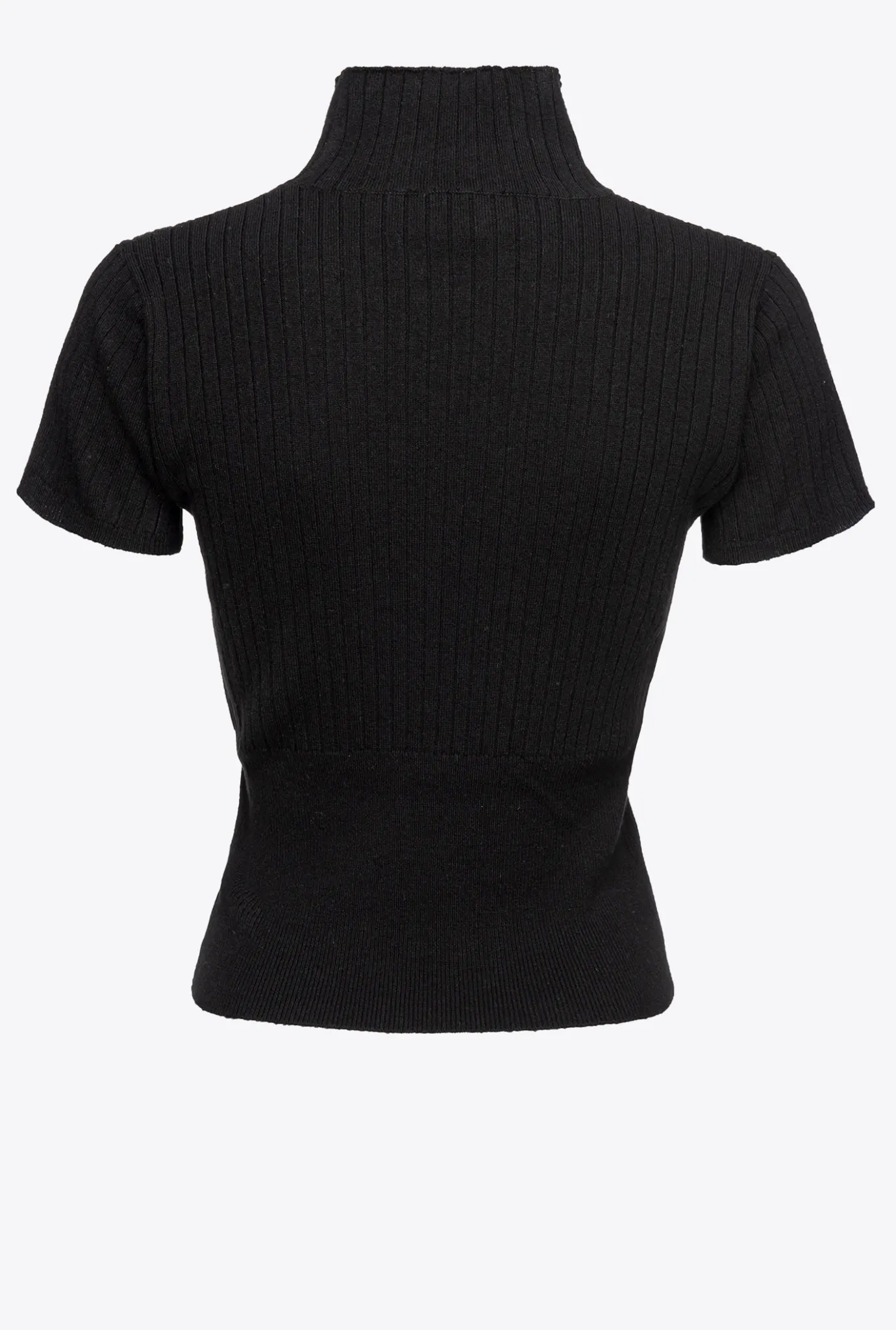 Pièces En Maille|PINKO Top A Demi-Manches En Cotes Noir Limousine