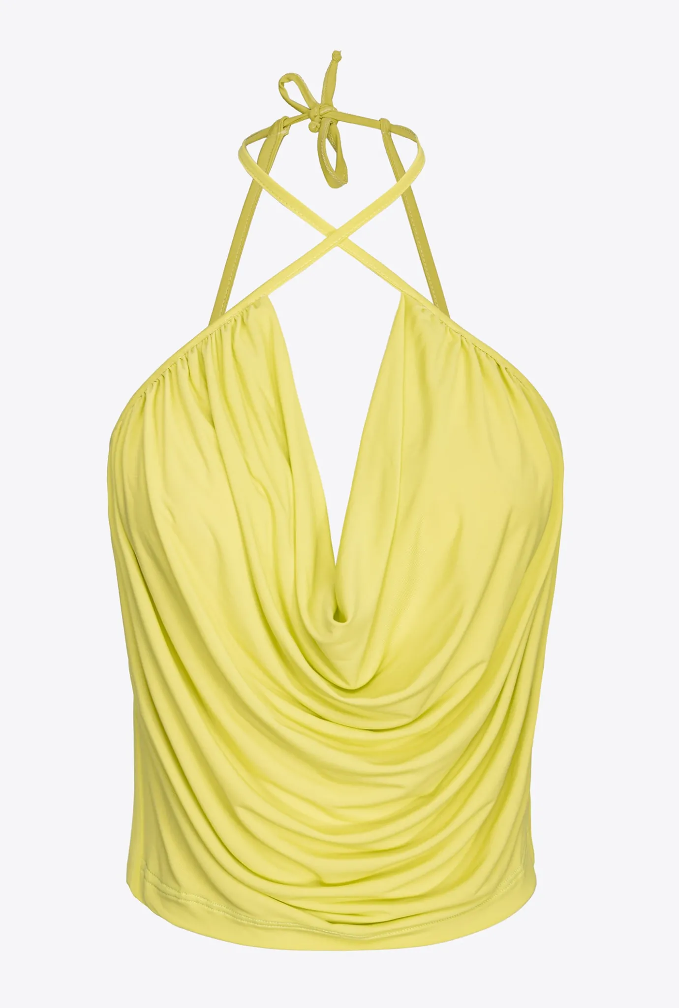 Topwear|PINKO Top A Encolure Americaine En Jersey Fluide Vert - Solfatare