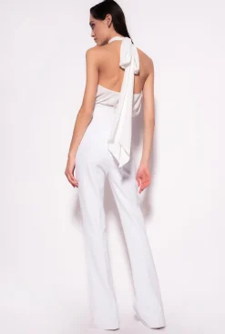Topwear|PINKO Top A Encolure Americaine En Crepe Georgette Blanc Casse