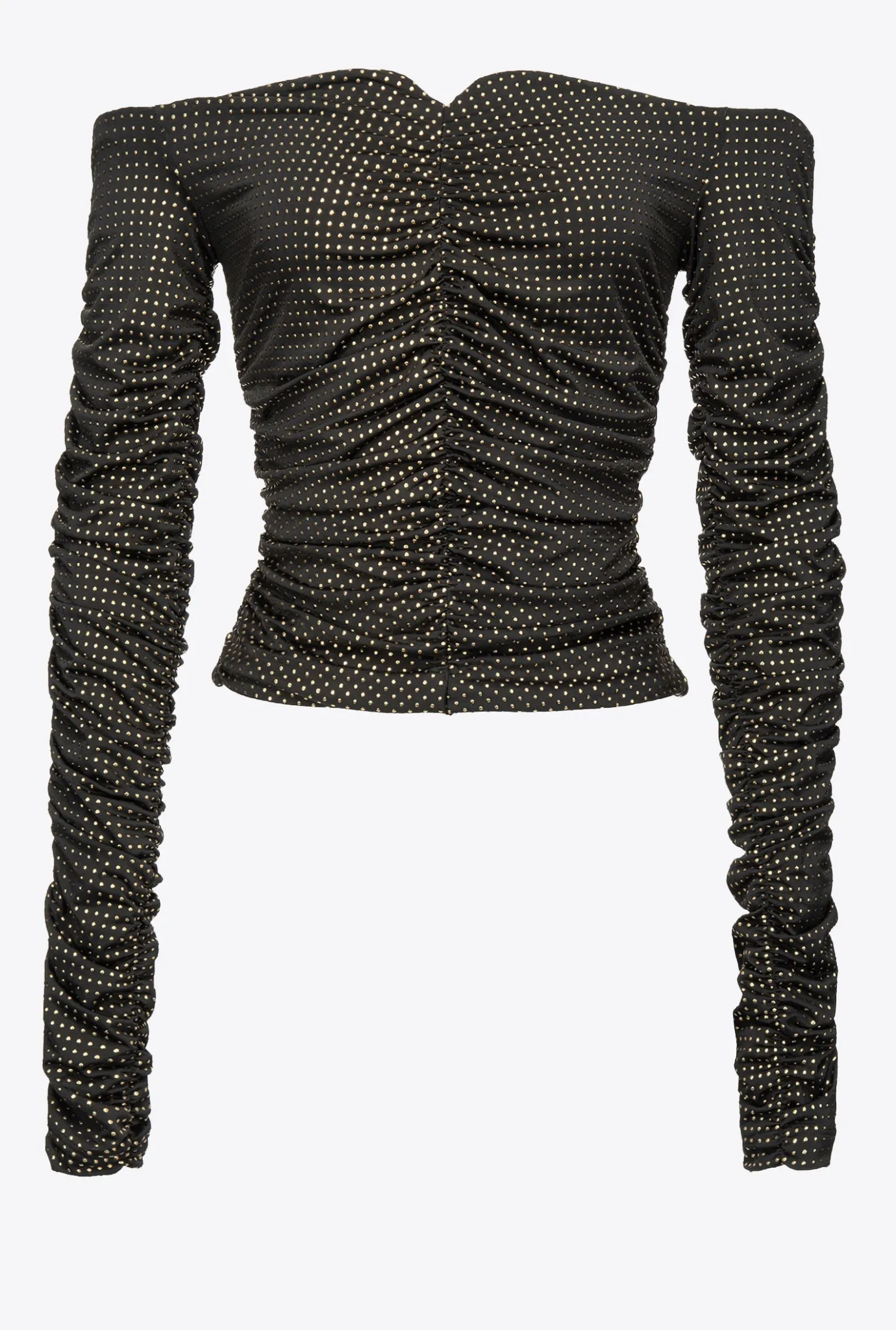 Topwear|PINKO Top A Epaules Denudees A Micro Clous Noir/Or