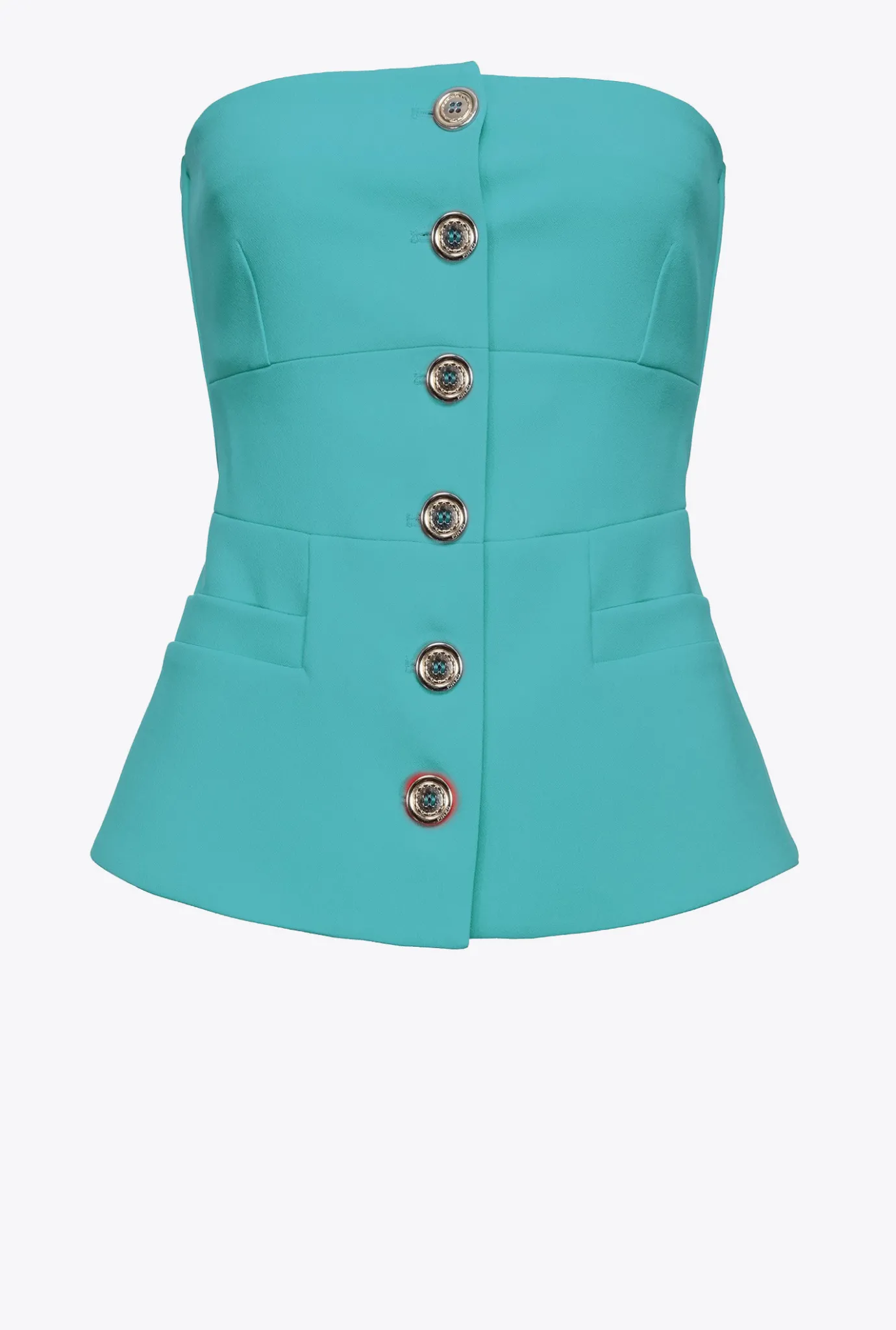 Tailleurs Et Ensembles|PINKO Top Boutonne Sans Manches Bleu Ciel-Marine