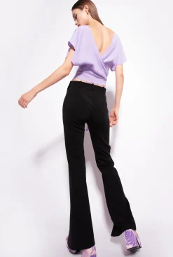 Tailleurs Et Ensembles|PINKO Top Ceinture En Crepe Marocain Violet Tulipe