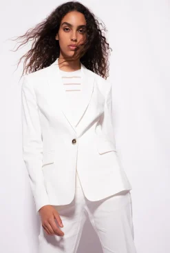 Tailleurs Et Ensembles|PINKO Top Cotele A Details Transparents Blanc Soie