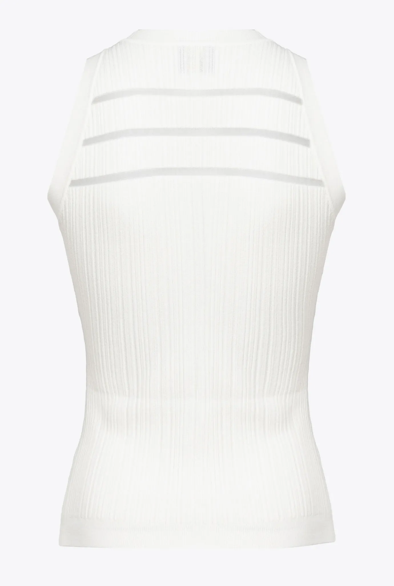 Tailleurs Et Ensembles|PINKO Top Cotele A Details Transparents Blanc Soie