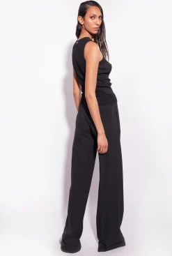 Pièces En Maille|PINKO Top Cotele A Lacets En Lurex Noir Limousine