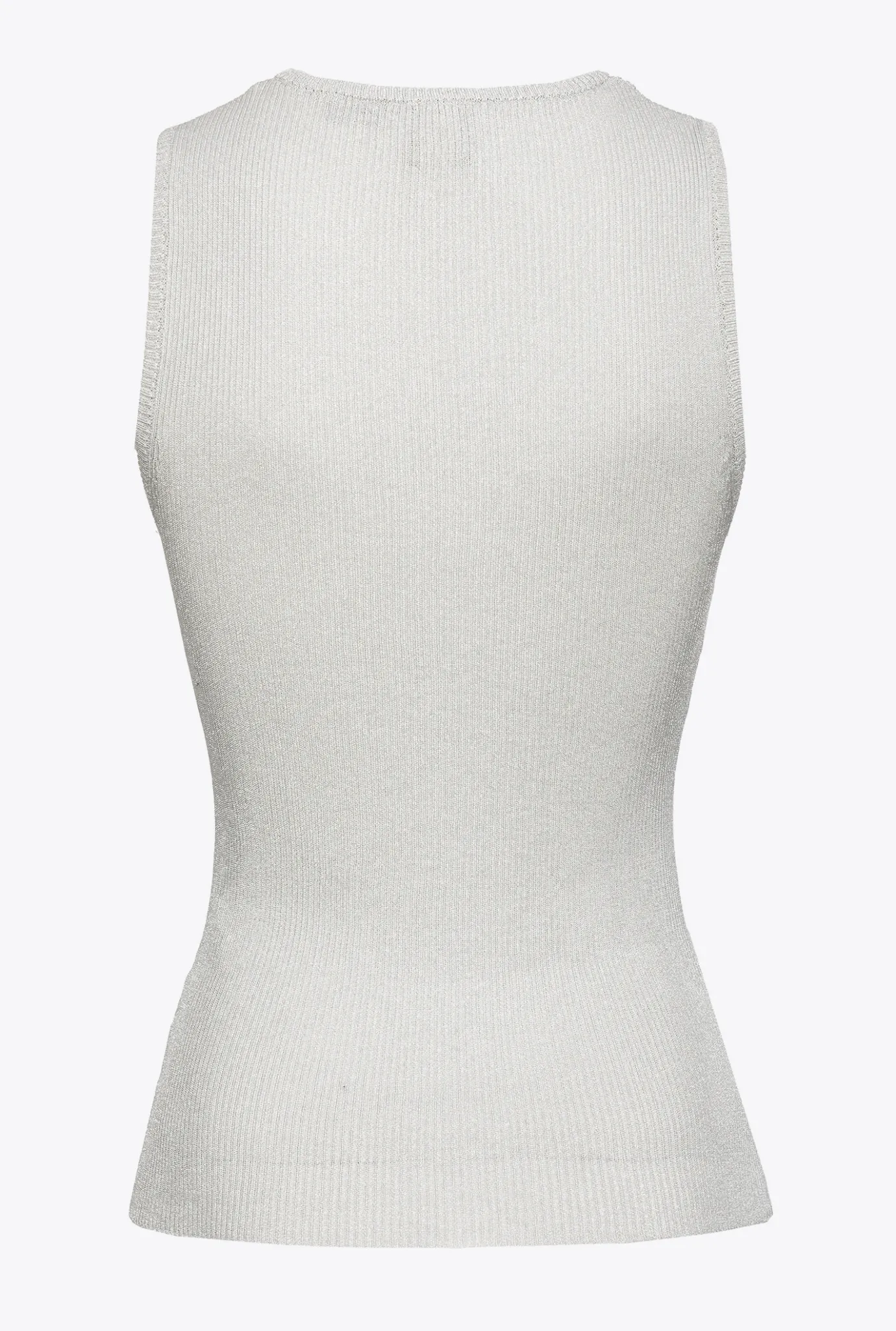 Pièces En Maille|PINKO Top Cotele A Lacets En Lurex Argent-Metallise
