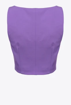 Topwear|PINKO Top Court Effet Scuba Lilas Lavande