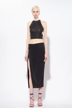 Topwear|PINKO Top Court En Jersey Fluide Noir Limousine