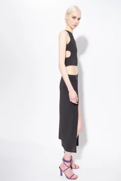 Topwear|PINKO Top Court En Jersey Fluide Noir Limousine