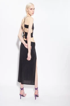 Topwear|PINKO Top Court En Jersey Fluide Noir Limousine
