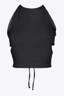Topwear|PINKO Top Court En Jersey Fluide Noir Limousine