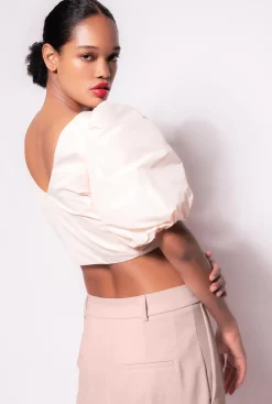 Topwear|PINKO Top Court En Taffetas Rose Nuage