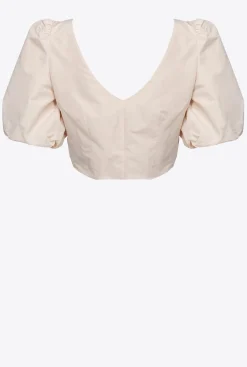 Topwear|PINKO Top Court En Taffetas Rose Nuage