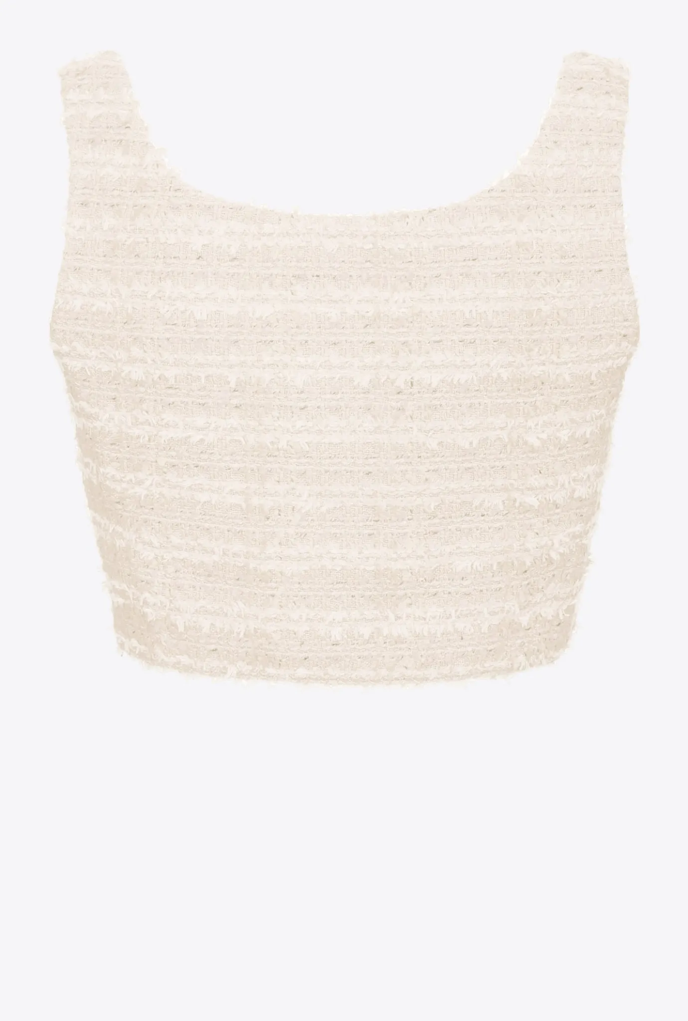 Tailleurs Et Ensembles|PINKO Top Court En Tweed Fantaisie Rose Fume Blanc
