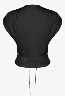 Topwear|PINKO Top Croise A Decoupe Noir Limousine