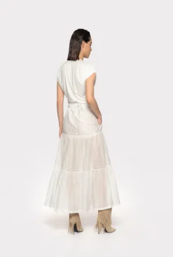 Topwear|PINKO Top Croise A Decoupe Blanc Immacule