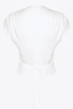 Topwear|PINKO Top Croise A Decoupe Blanc Immacule