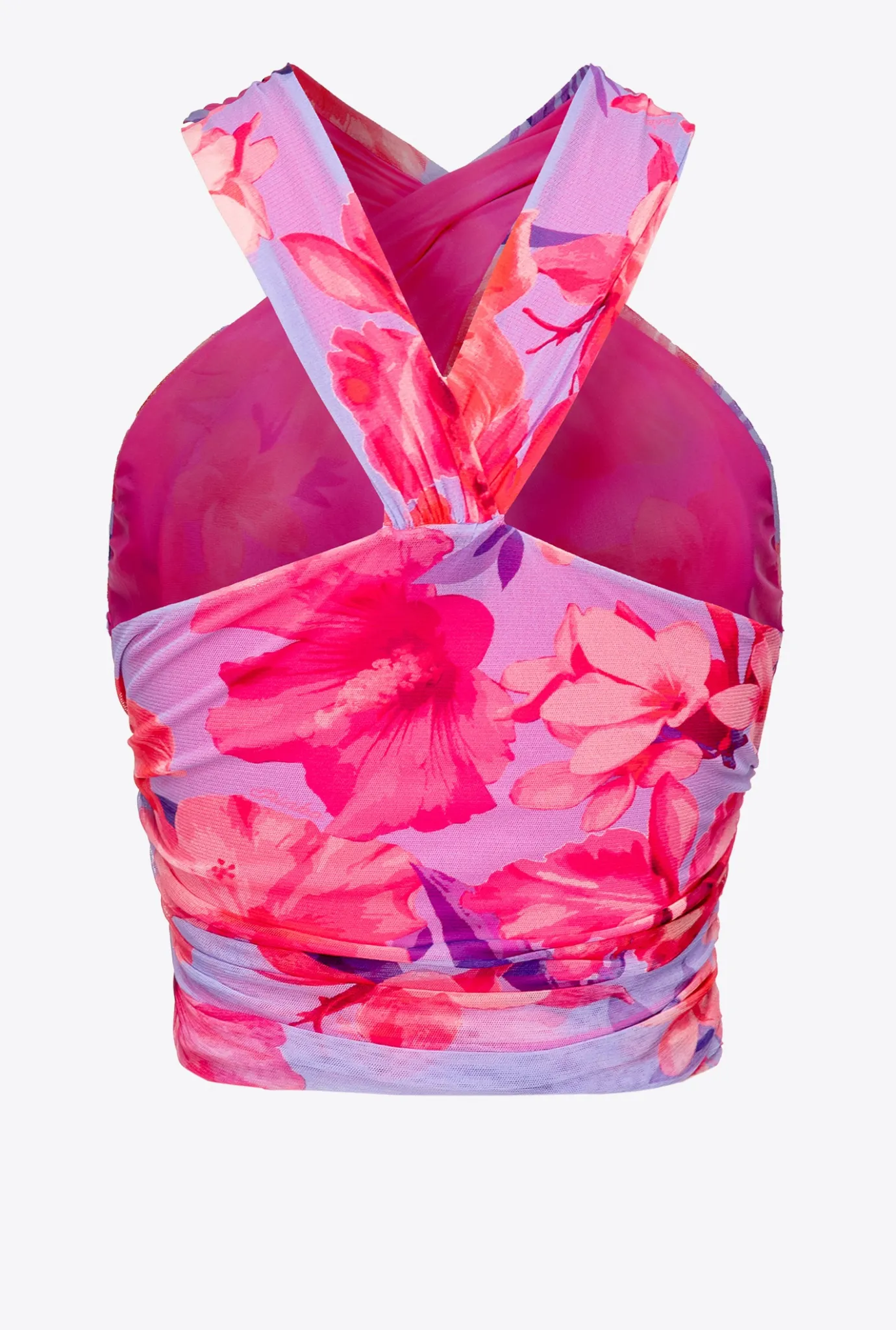 Topwear|PINKO Top Croise A Imprime Floral Tropical Lilas/Rose Clair/Fuchsia