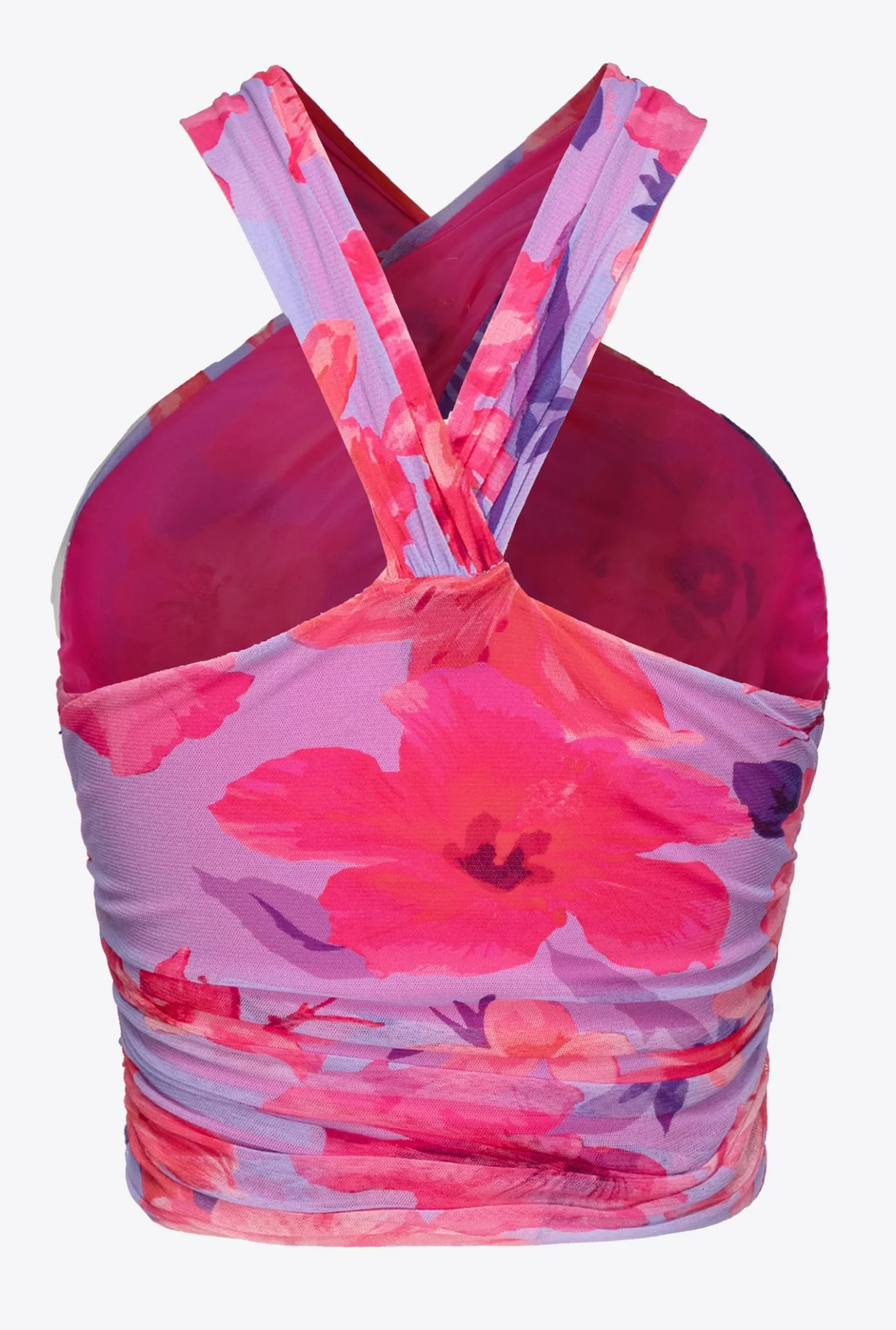 Topwear|PINKO Top Croise A Imprime Floral Tropical Lilas/Rose Clair/Fuchsia