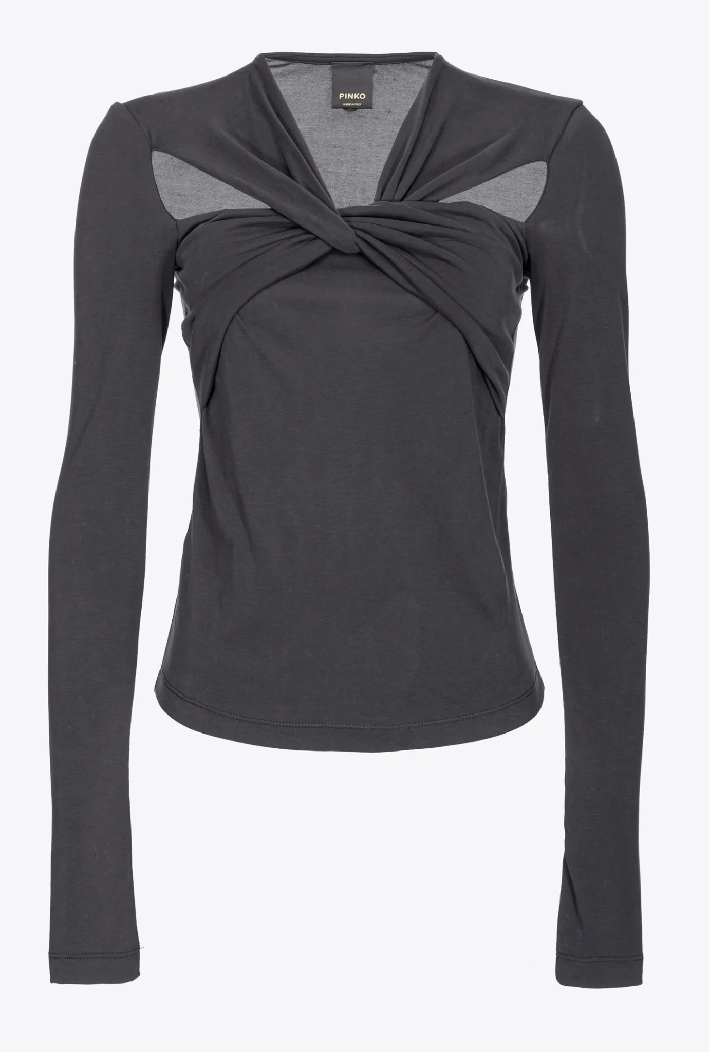 Pièces En Maille|PINKO Top Croise A Manches Longues Noir Limousine