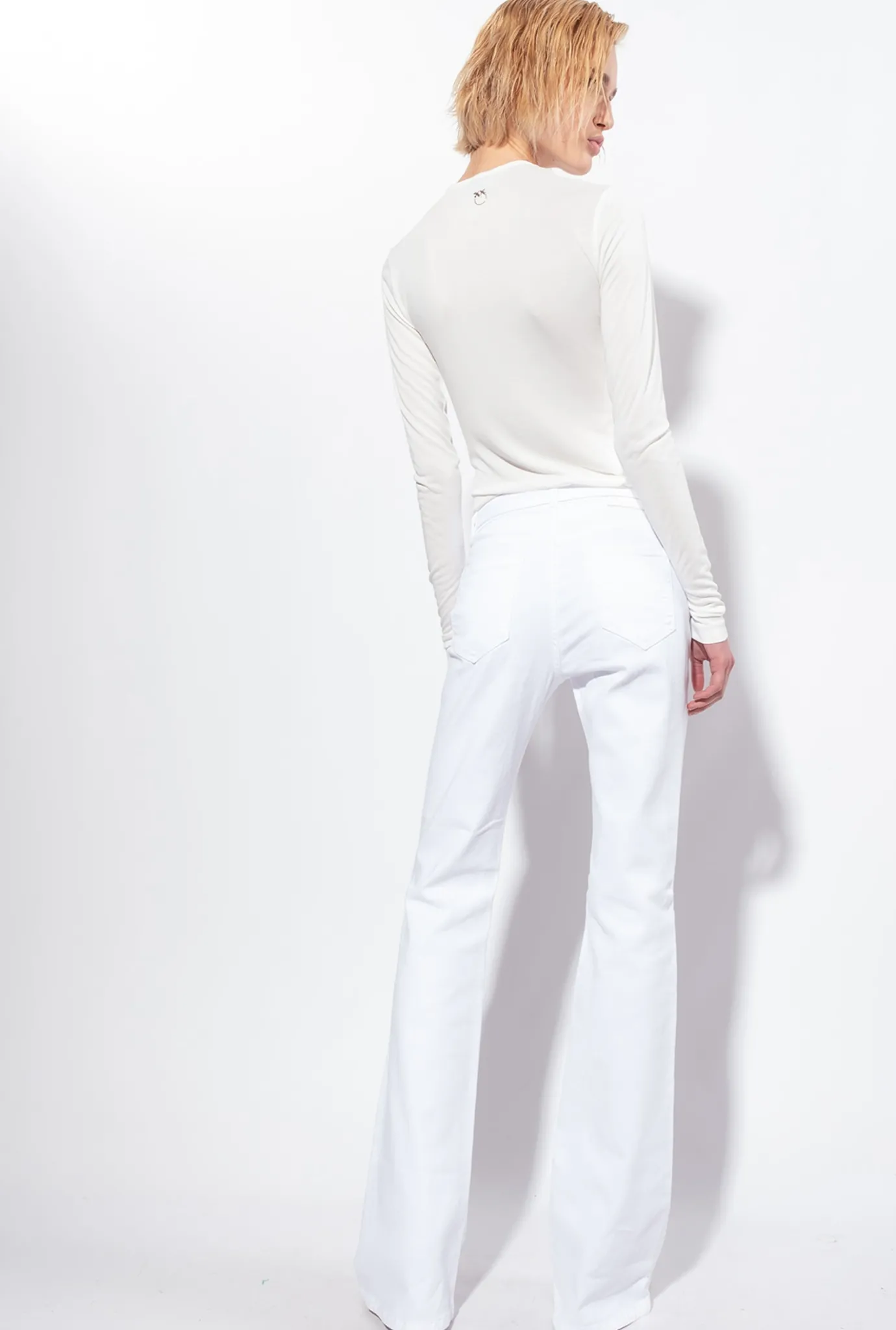 Pièces En Maille|PINKO Top Croise A Manches Longues Blanc Nimbus